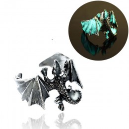 2018 Fashion Ring Dragon Luminous Rings Glow In Dark pterozaur Rings Finger Ringe złoty srebrny regulowany Man biżuteria ręczna