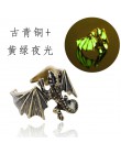 2018 Fashion Ring Dragon Luminous Rings Glow In Dark pterozaur Rings Finger Ringe złoty srebrny regulowany Man biżuteria ręczna