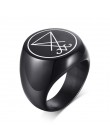 Neptune's Trident medalion sygnet Rings dla mężczyzn stal nierdzewna czarny posejdon astrologia Band biżuteria męska
