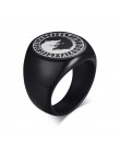 Neptune's Trident medalion sygnet Rings dla mężczyzn stal nierdzewna czarny posejdon astrologia Band biżuteria męska