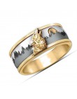 FDLK 2020 gorąca sprzedaż Two Tone złoto i srebro Call of the Wild Viking Wolf Ring moda męska biżuteria zespołu