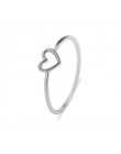 Minimalistyczny złoty srebrny cienki metal hollow heart love charm rozmiar 6 7 8 9 10 pierścienie dla kobiet prezent dla niej wi
