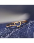 Minimalistyczny złoty srebrny cienki metal hollow heart love charm rozmiar 6 7 8 9 10 pierścienie dla kobiet prezent dla niej wi