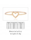 Minimalistyczny złoty srebrny cienki metal hollow heart love charm rozmiar 6 7 8 9 10 pierścienie dla kobiet prezent dla niej wi