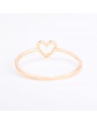 Minimalistyczny złoty srebrny cienki metal hollow heart love charm rozmiar 6 7 8 9 10 pierścienie dla kobiet prezent dla niej wi