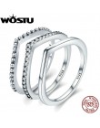 WOSTU 2019 nowy 100% 925 Sterling Silver Shimmering życzenie wieżowych palec serdeczny dla kobiet moda oryginalna biżuteria prez