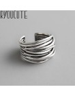 Bijoux 2020 prosty styl 925 Sterling Silver wielowarstwowe pierścienie linii dla kobiet prezenty duże łańcuchy pierścienie