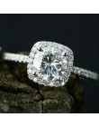 Nowy modny kryształ zaręczyny pazury projekt gorąca sprzedaż pierścionki dla kobiet AAA biały cyrkon Cubic eleganckie pierścionk