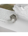 Bijoux 2020 prosty styl 925 Sterling Silver wielowarstwowe pierścienie linii dla kobiet prezenty duże łańcuchy pierścienie