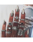 Docona Boho biżuteria na palce korona geometryczne Rhinestone liść kobiety zestawy pierścionków Hollow układanie pierścieni Vint