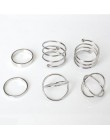 6 sztuk/zestawów Vintage ręcznie Knuckle zestaw pierścieni dla kobiet złoty kolor Metal wiosna kształt hiperbola styl moda biżut