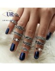 6 sztuk/zestawów Vintage ręcznie Knuckle zestaw pierścieni dla kobiet złoty kolor Metal wiosna kształt hiperbola styl moda biżut