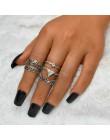6 sztuk/zestawów Vintage ręcznie Knuckle zestaw pierścieni dla kobiet złoty kolor Metal wiosna kształt hiperbola styl moda biżut