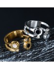 MSX Fashion pierścionek ze stali nierdzewnej złoty posrebrzany cyfry rzymskie obrączki biały czarny żywica obrączka ślubna dla k