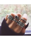 Docona Boho biżuteria na palce korona geometryczne Rhinestone liść kobiety zestawy pierścionków Hollow układanie pierścieni Vint