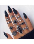 Docona Boho biżuteria na palce korona geometryczne Rhinestone liść kobiety zestawy pierścionków Hollow układanie pierścieni Vint