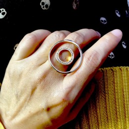 F. J4Z marka projektant palec serdeczny dla kobiet Rock okrągły koło Top pierścionki Rhinestone pierścionki damskie biżuteria an