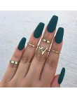 Bague Femme Vintage pierścionki dla kobiet boho geometryczne kwiatki kryształowe Knuckle zestaw pierścieni czeski Midi biżuteria