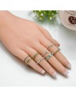 6 sztuk/zestawów Vintage ręcznie Knuckle zestaw pierścieni dla kobiet złoty kolor Metal wiosna kształt hiperbola styl moda biżut