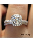 Yobest kolor srebrny obrączki dla kobiet plac cyrkon biżuteria Bague Bijoux Femme zestaw pierścionków zaręczynowych akcesoria