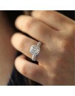 Yobest kolor srebrny obrączki dla kobiet plac cyrkon biżuteria Bague Bijoux Femme zestaw pierścionków zaręczynowych akcesoria