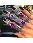 Docona Boho biżuteria na palce korona geometryczne Rhinestone liść kobiety zestawy pierścionków Hollow układanie pierścieni Vint