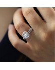Yobest kolor srebrny obrączki dla kobiet plac cyrkon biżuteria Bague Bijoux Femme zestaw pierścionków zaręczynowych akcesoria