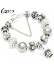 CUTEECO Antique srebrny kolor bransoletki i Bangles dla kobiet kryształową kwiatową wróżkę koralik Charm bransoletka biżuteria P