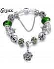 CUTEECO Antique srebrny kolor bransoletki i Bangles dla kobiet kryształową kwiatową wróżkę koralik Charm bransoletka biżuteria P