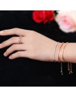 CWWZircons regulowana bransoletka typu bangle dla kobiet urzekają Bar suwak Brilliant CZ różowe złoto kolor biżuteria Pulseira F