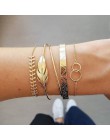 Zestaw ślicznych bransoletek na rękę boho złote srebrne liście cienkie lekkie efektowne stylowe