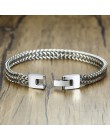 Stylowe ze stali nierdzewnej Silverly Bali Ogoniasty Łańcuch  łańcuszki na rękę dla mężczyzn podwójne Tkactwo Link Chain bransol