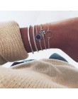 Zestaw ślicznych bransoletek na rękę boho złote srebrne liście cienkie lekkie efektowne stylowe