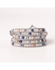 YGLINE kobiety bransoletka boho z kamienia naturalnego 5X skórzana bransoletka z kamienia bransoletka z paciorkami Drop shipping
