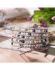 YGLINE kobiety bransoletka boho z kamienia naturalnego 5X skórzana bransoletka z kamienia bransoletka z paciorkami Drop shipping