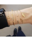 Zestaw ślicznych bransoletek na rękę boho złote srebrne liście cienkie lekkie efektowne stylowe