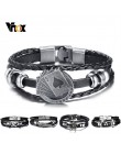 Vnox Lucky Vintage męska skórzana bransoletka karty do gry Raja Vegas urok wielowarstwowe plecione kobiety Pulseira Masculina 7.