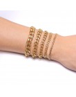 Męska bransoletka Curb kubański Link Chain męskie bransoletki damskie ze stali nierdzewnej złoty Tone nie znikną 3mm do 11mm