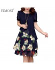 Lato szyfonowa sukienka 2019 dorywczo krótkim rękawem O-Neck Floral Print sukienki elegancka sukienka Plus Size sukienka 5XL kob
