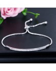 CWWZircons regulowana bransoletka typu bangle dla kobiet urzekają Bar suwak Brilliant CZ różowe złoto kolor biżuteria Pulseira F