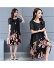Lato szyfonowa sukienka 2019 dorywczo krótkim rękawem O-Neck Floral Print sukienki elegancka sukienka Plus Size sukienka 5XL kob