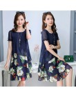 Lato szyfonowa sukienka 2019 dorywczo krótkim rękawem O-Neck Floral Print sukienki elegancka sukienka Plus Size sukienka 5XL kob