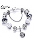 CUTEECO Antique srebrny kolor bransoletki i Bangles dla kobiet kryształową kwiatową wróżkę koralik Charm bransoletka biżuteria P
