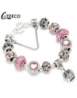 CUTEECO Antique srebrny kolor bransoletki i Bangles dla kobiet kryształową kwiatową wróżkę koralik Charm bransoletka biżuteria P