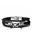 Vnox Lucky Vintage męska skórzana bransoletka karty do gry Raja Vegas urok wielowarstwowe plecione kobiety Pulseira Masculina 7.