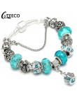 CUTEECO Antique srebrny kolor bransoletki i Bangles dla kobiet kryształową kwiatową wróżkę koralik Charm bransoletka biżuteria P