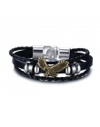 Vnox Lucky Vintage męska skórzana bransoletka karty do gry Raja Vegas urok wielowarstwowe plecione kobiety Pulseira Masculina 7.