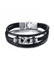 Vnox Lucky Vintage męska skórzana bransoletka karty do gry Raja Vegas urok wielowarstwowe plecione kobiety Pulseira Masculina 7.