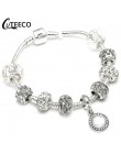 CUTEECO Antique srebrny kolor bransoletki i Bangles dla kobiet kryształową kwiatową wróżkę koralik Charm bransoletka biżuteria P