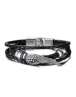 Vnox Lucky Vintage męska skórzana bransoletka karty do gry Raja Vegas urok wielowarstwowe plecione kobiety Pulseira Masculina 7.